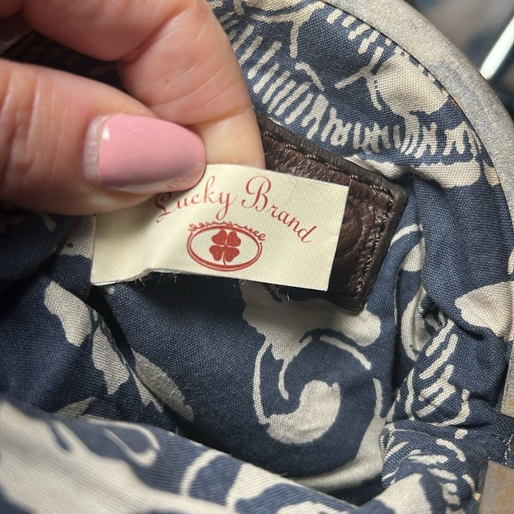 Lucky Brand Blue Crossbody Bag with Floral Embroidery - Picture 8 of 10